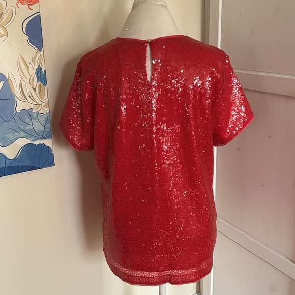 Charter Club Sparkling "Berry Cool" Pink Sequins T-Shirt - NWT - Size XL - Picture 7 of 10